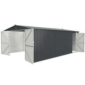 Outdoor Storage Shed 20x13 FT, Metal Garden Shed Backyard Utility Tool House Building with 2 Doors and 4 Vents for Car,Truck,Bike, Garbage Can,To Outdoor Storage Shed 20x13 FT, Metal Garden Shed Backyard Utility Tool House Building with 2 Doors and 4 Vents for Car,Truck,Bike, Garbage Can,To