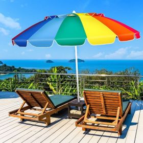 8 Feet Portable Beach Umbrella with Sand Anchor and Tilt Mechanism 8 Feet Portable Beach Umbrella with Sand Anchor and Tilt Mechanism