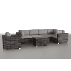 Pre-Assembled 7-Piece Rattan Sectional: Easy Outdoor Living Pre-Assembled 7-Piece Rattan Sectional: Easy Outdoor Living